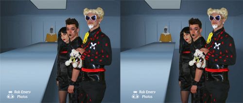 Mugatu, Zoolander and Katinka in Mugatu's training facility